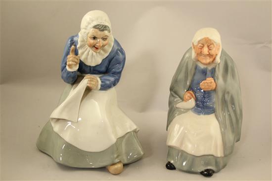 Two Wade porcelain figures of Hille Bobbe and an Irish porcelain figure of Mother MacCree, c.1938-50s, 23.5cm and 21cm